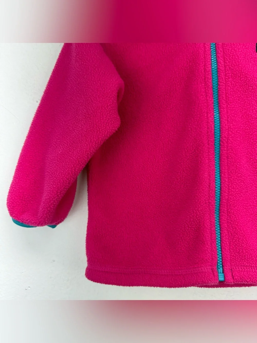 Patagonia size 18M Baby Toddler Pink Synchilla Fleece Hooded Cardigan Jacket